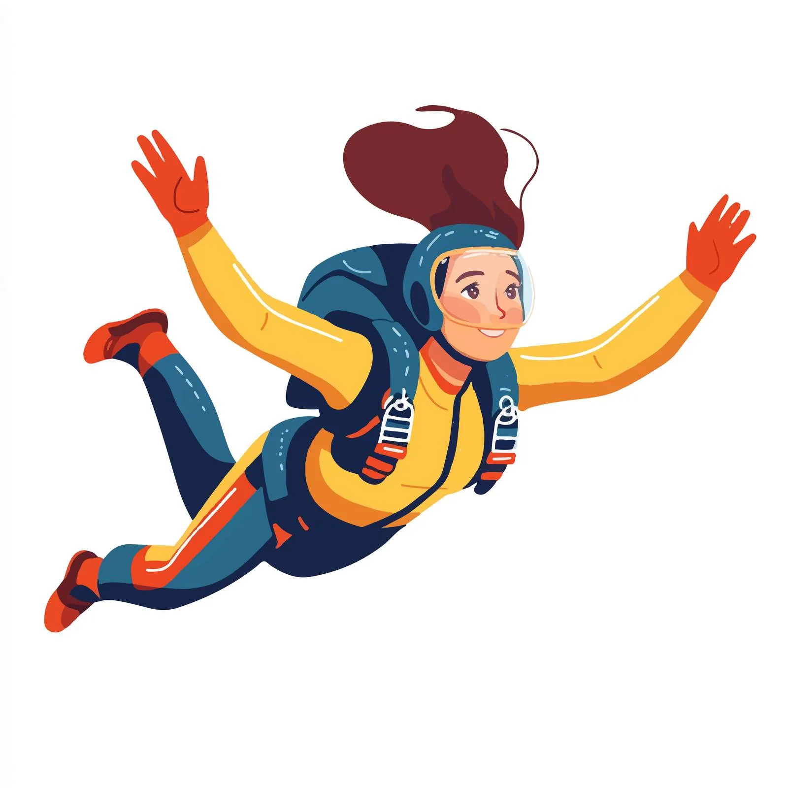 Joyful Woman Skydiving in Free Fall — free download from Dotvec