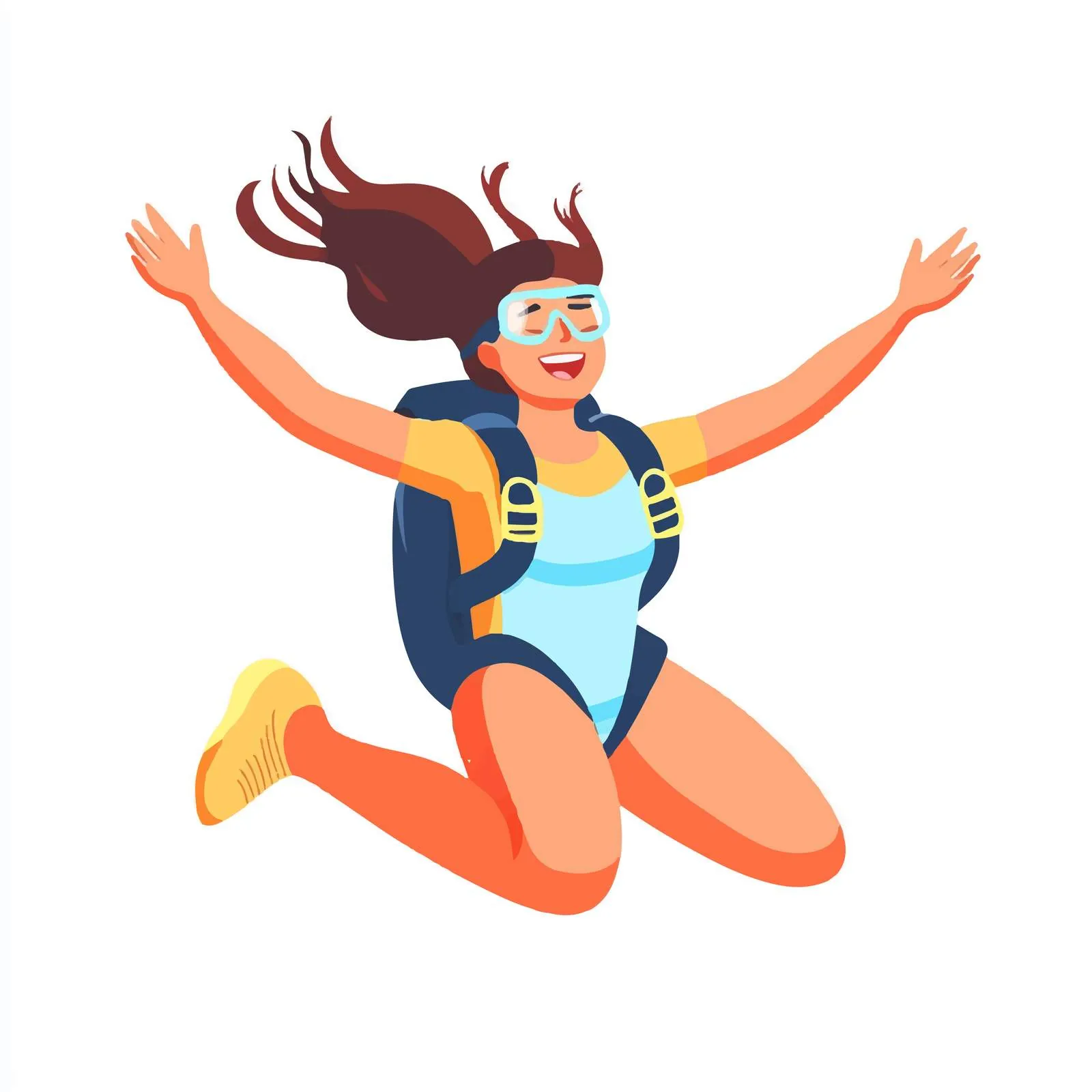Joyful Woman Skydive Floating in Air — free download from Dotvec