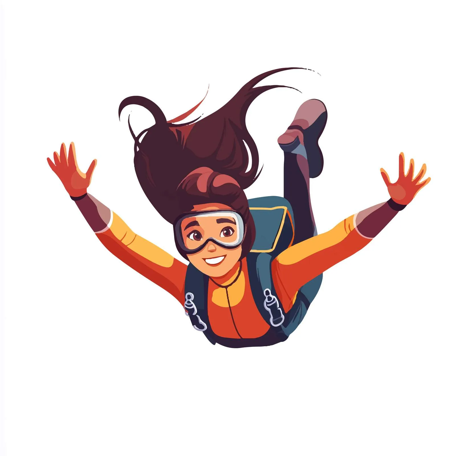 Joyful Woman Skydiving in Mid-Air — free download from Dotvec