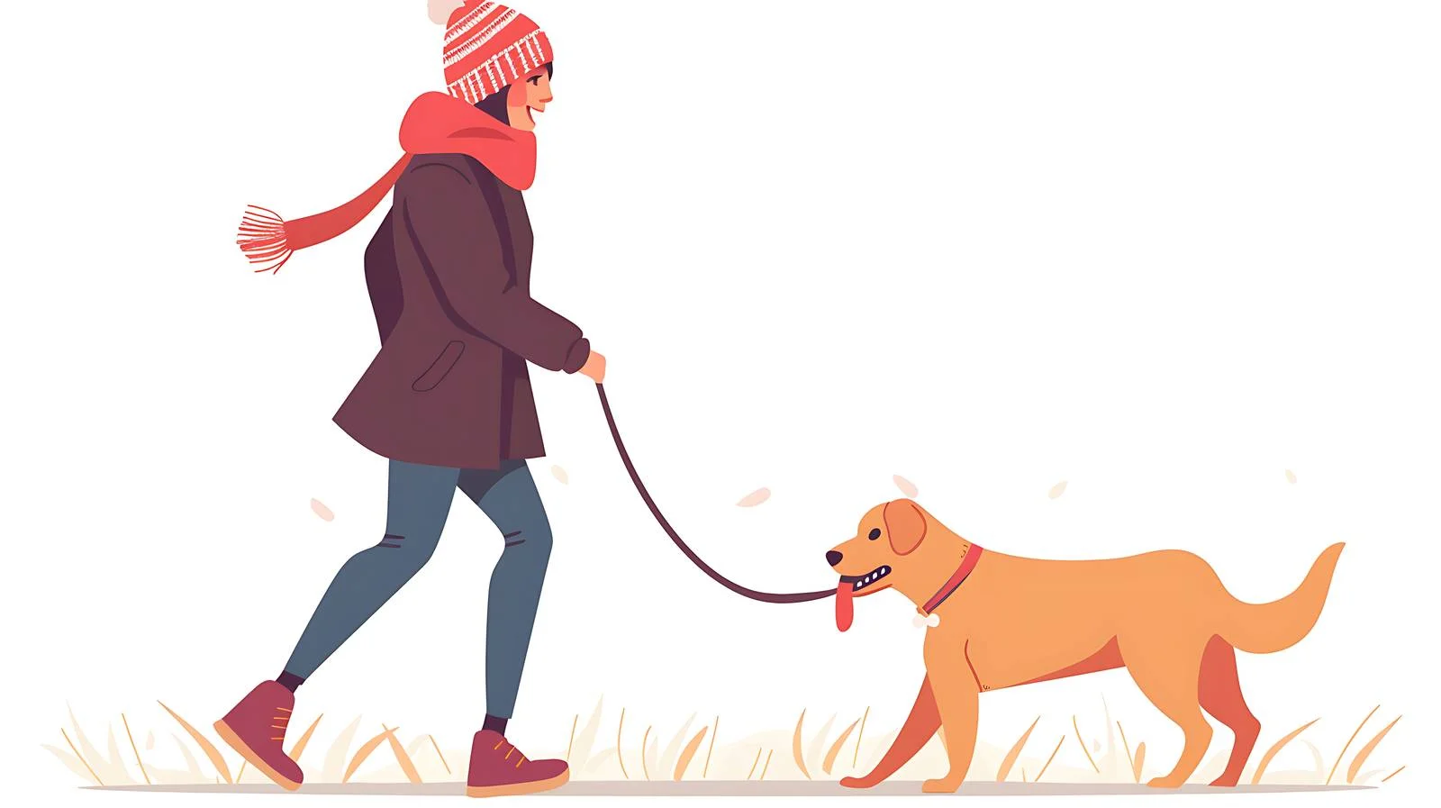 Joyful Woman Walking Labrador in City Park — free download from Dotvec