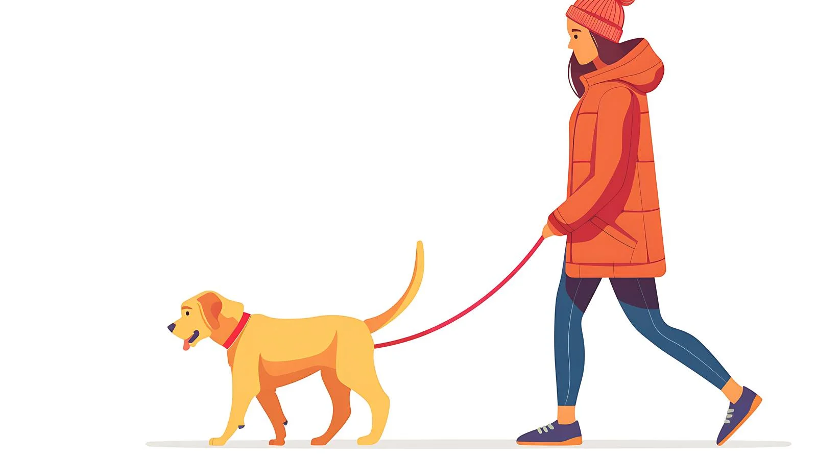 Joyful Woman Walking Lab in Urban Park — free download from Dotvec