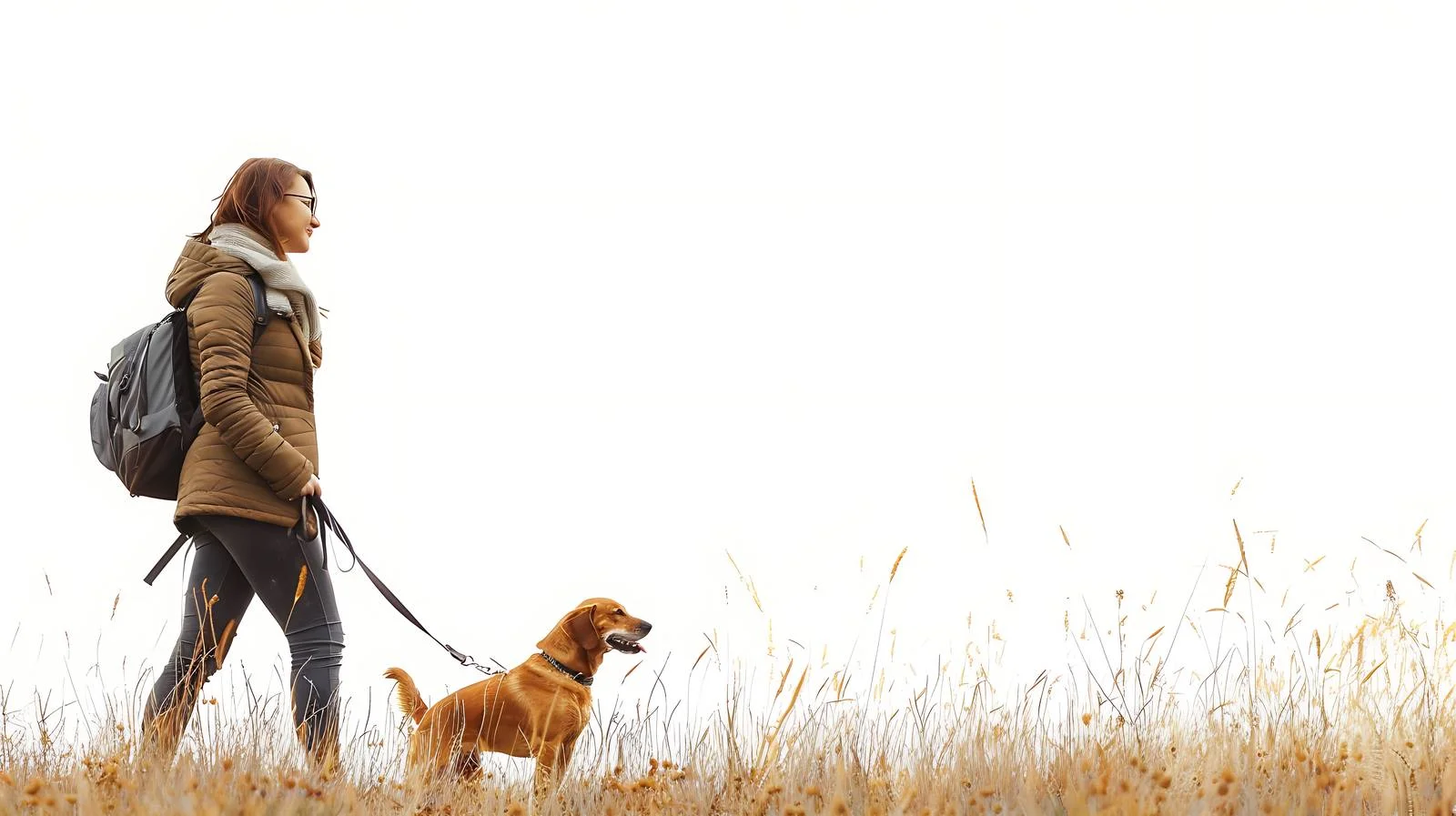 Woman with Dog in Field — free download from Dotvec
