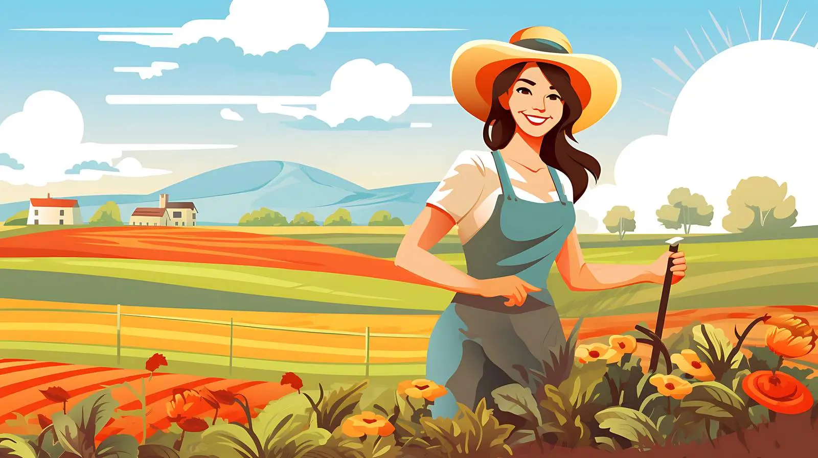 Joyful Harvest on Rural Farm — free download from Dotvec