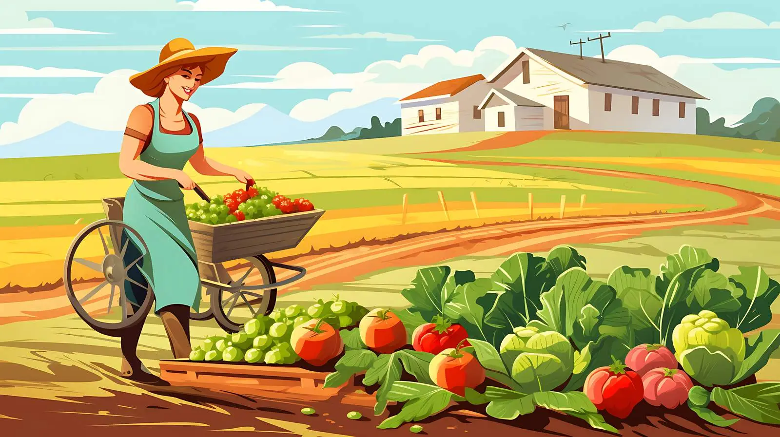 Joyful Harvesting on Rural Farm — free download from Dotvec