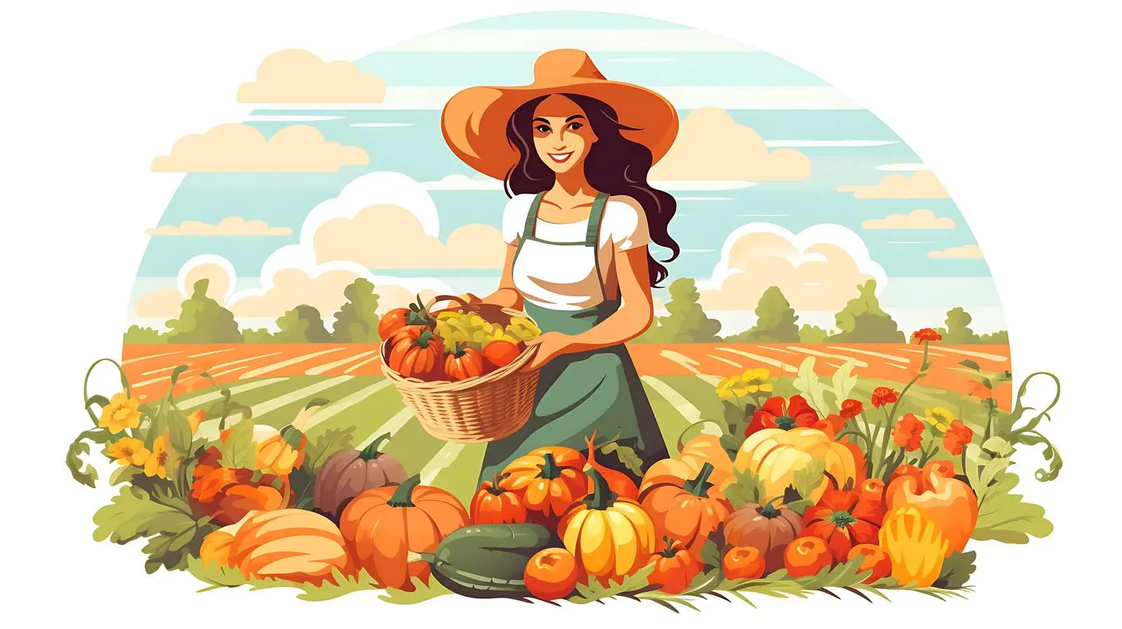 Joyful Harvesting on Rural Farm — free download from Dotvec