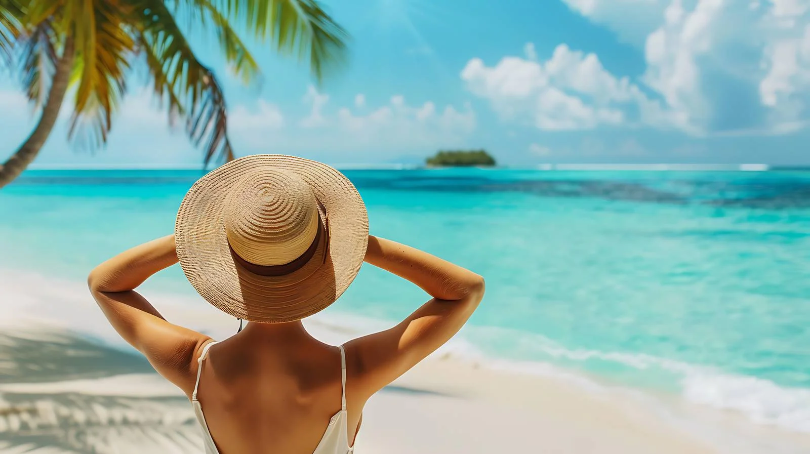 Serene Beach Vacation Scene — free download from Dotvec