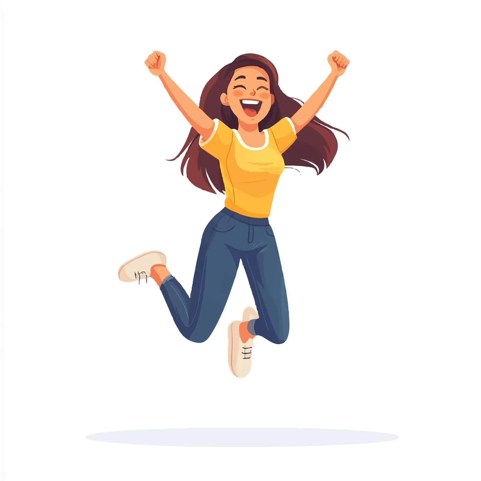 Joyful Woman Jumping with Positive Energy — free download from Dotvec