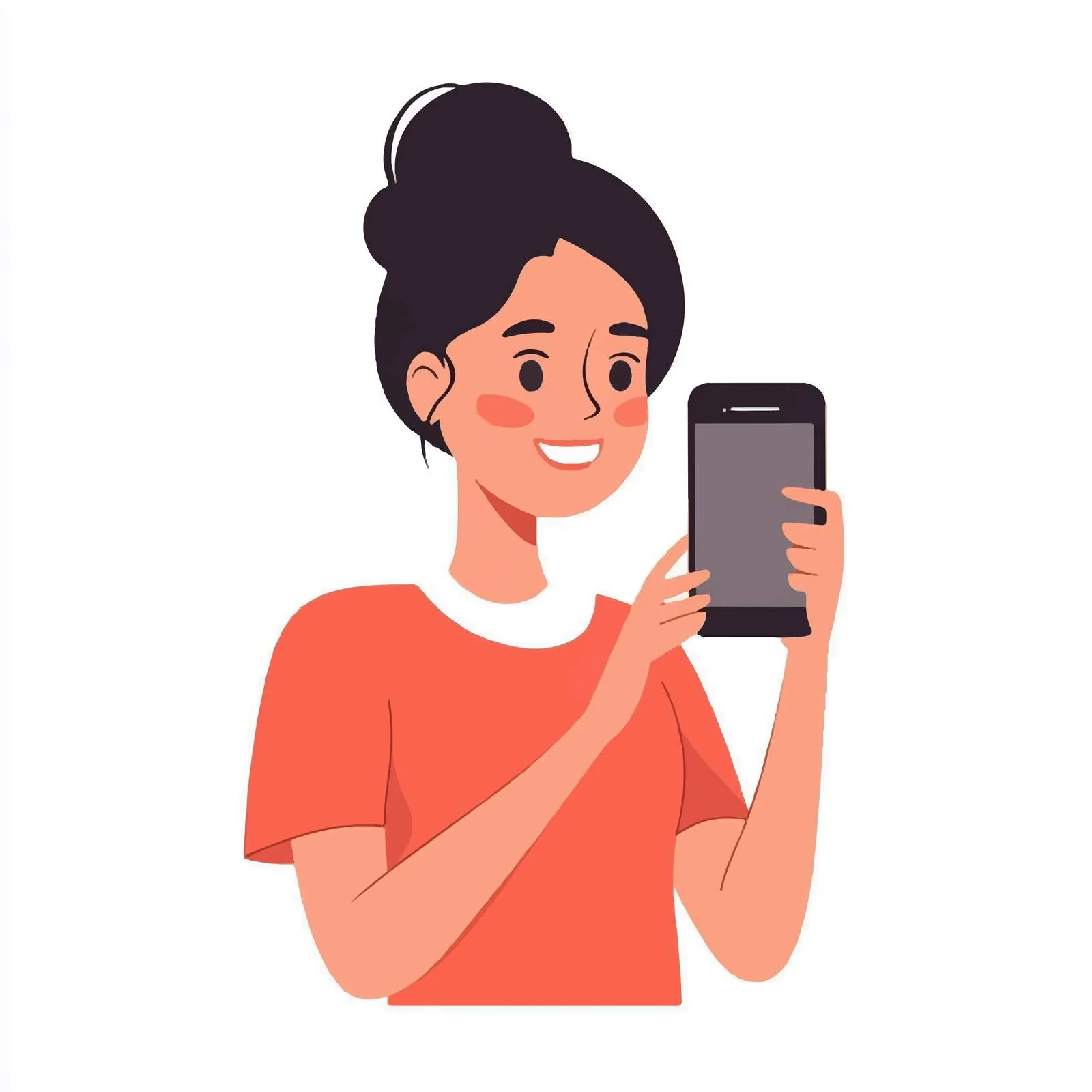 Happy Woman on Mobile Video Conference — free download from Dotvec