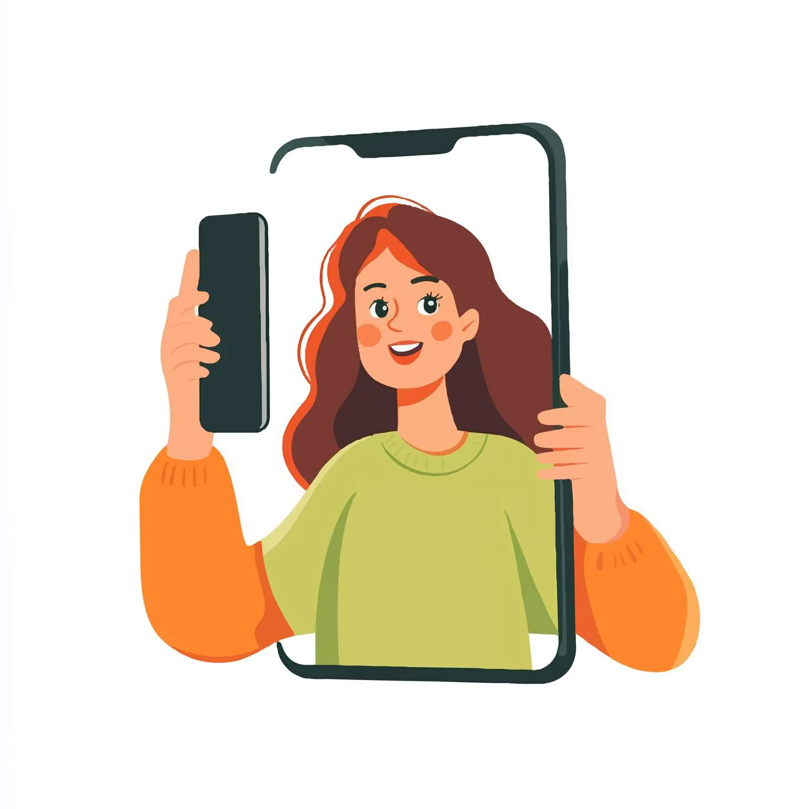 Woman Engaged in Video Conference on Mobile Phone — free download from Dotvec