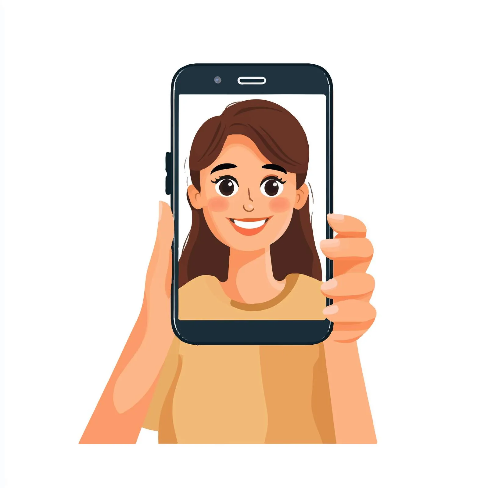Happy Woman Using Phone in Video Conference — free download from Dotvec