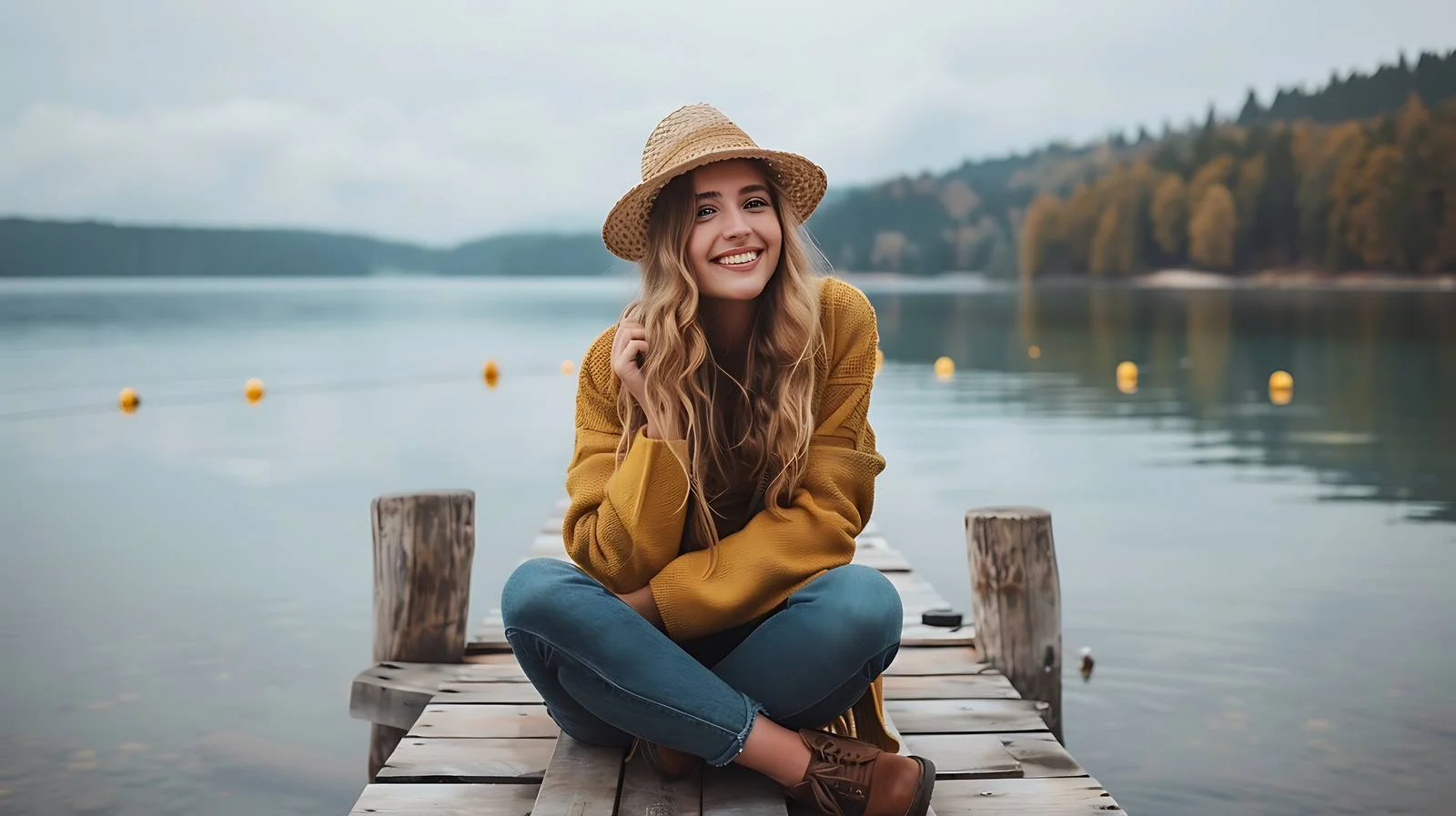 Tranquil Lake Jetty Scene — free download from Dotvec