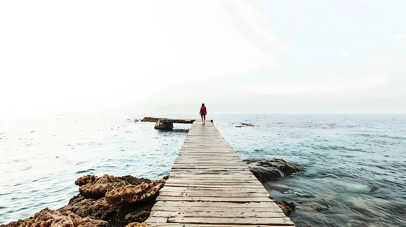 Joyful Woman on Mallorca Jetty — free download from Dotvec