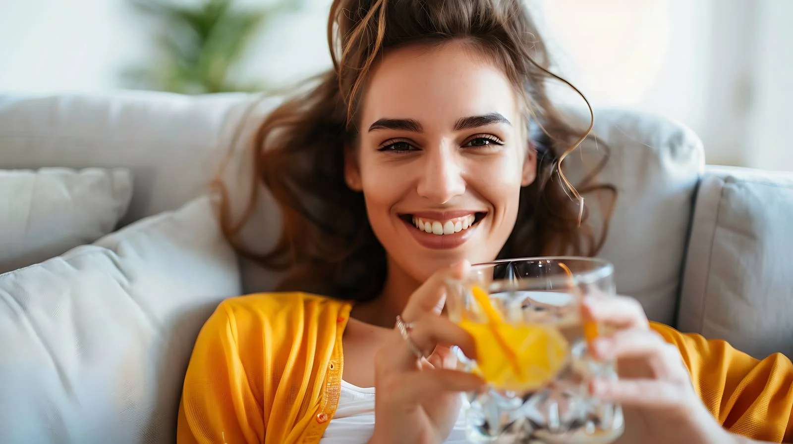 Joyful Woman With Infused Water — free download from Dotvec