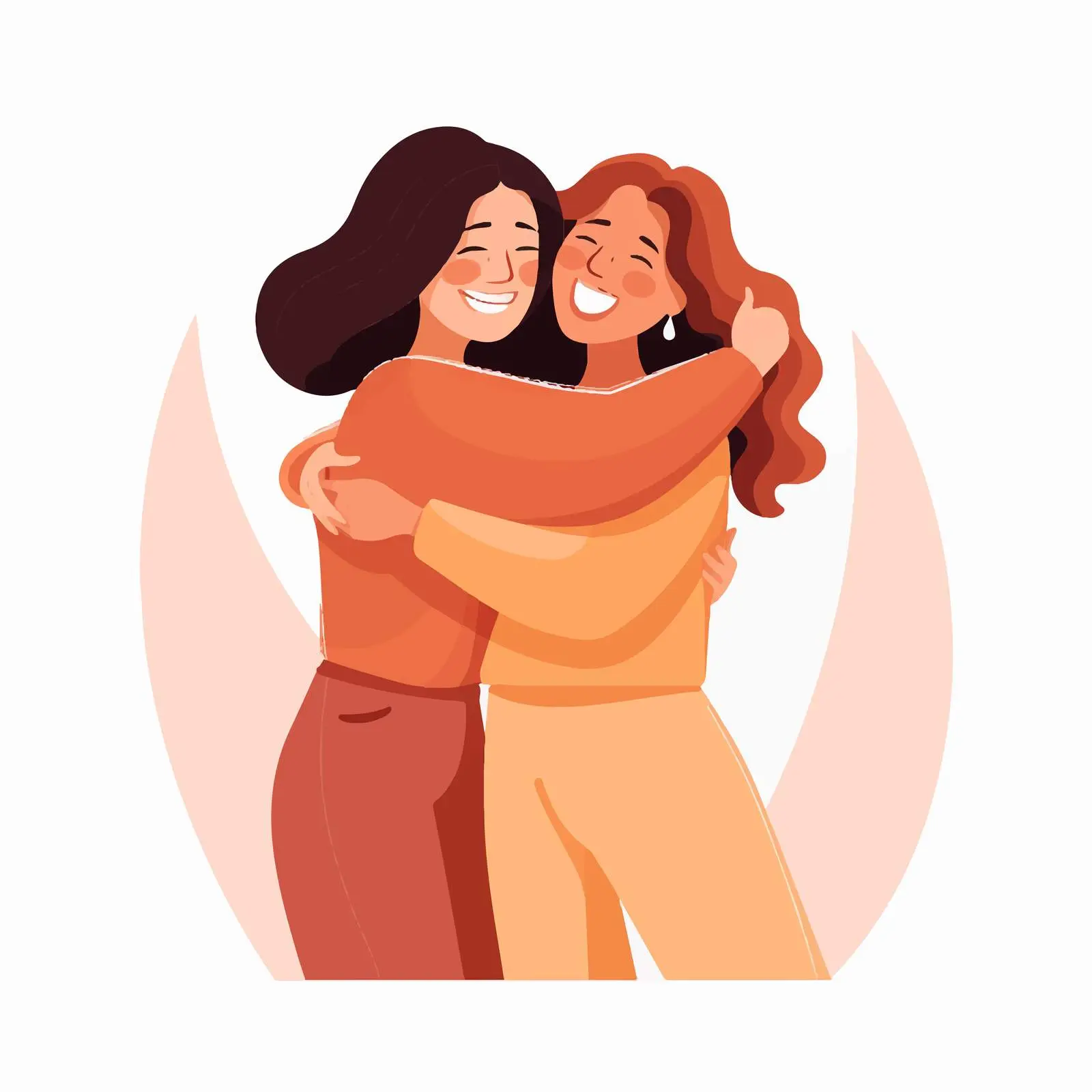 Joyful Women Embracing and Welcoming Friends — free download from Dotvec