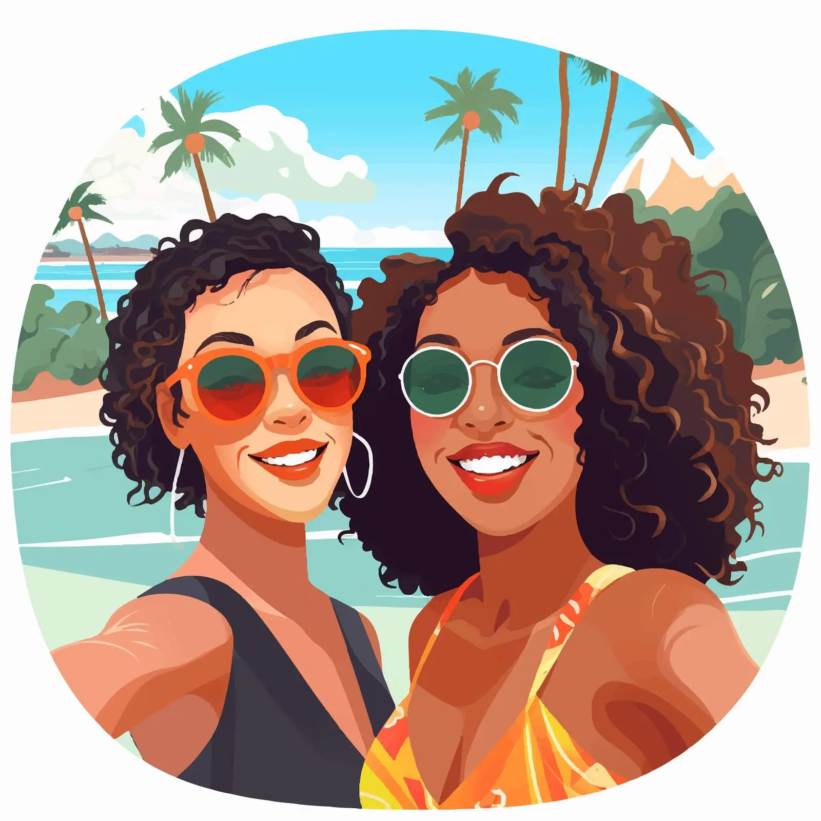 Joyful Self-Portrait of Diverse Female Friends — free download from Dotvec
