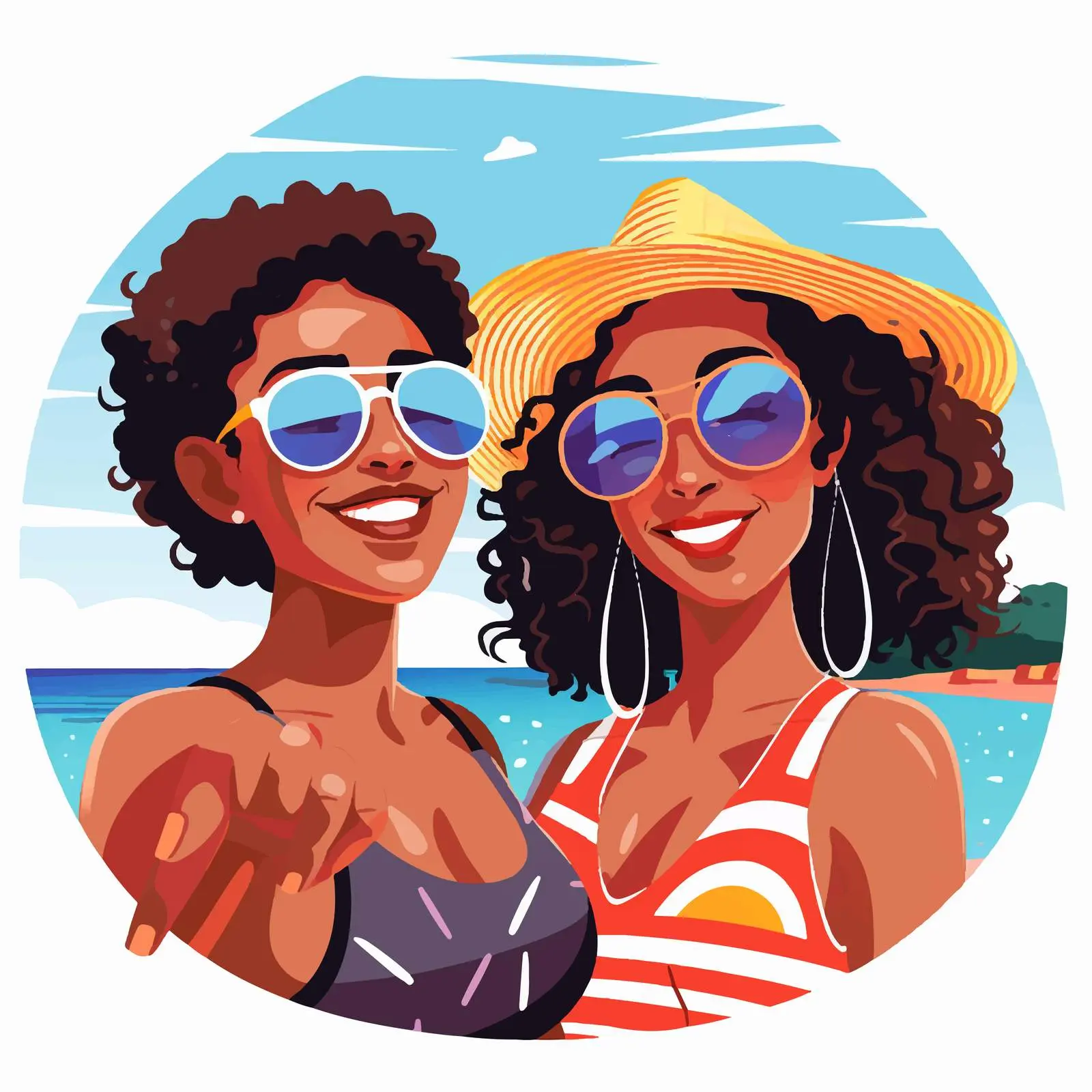 Cheerful Women Self-Portrait with Friends – free friendship goals image from Dotvec