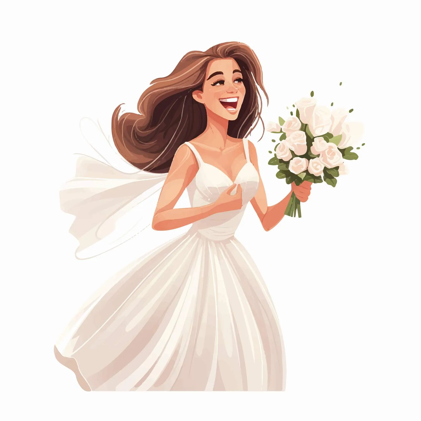 Happy Young Bride in Short Wedding Dress — free download from Dotvec