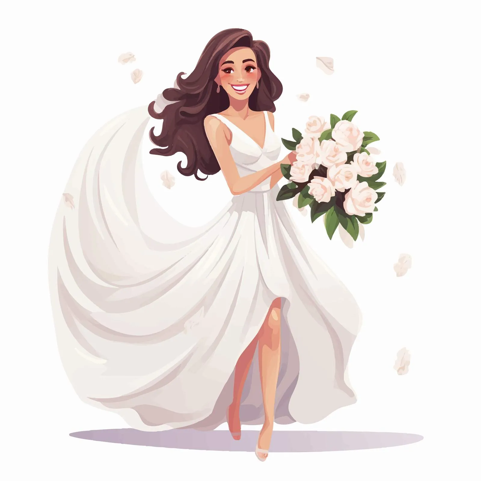 Elegant Young Bride in Short Wedding Dress — free download from Dotvec