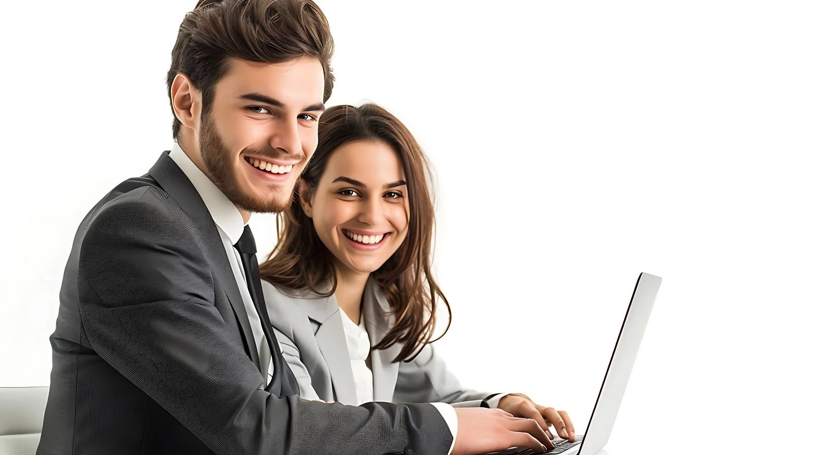 Professional Business Team Using Laptop Together — free download from Dotvec