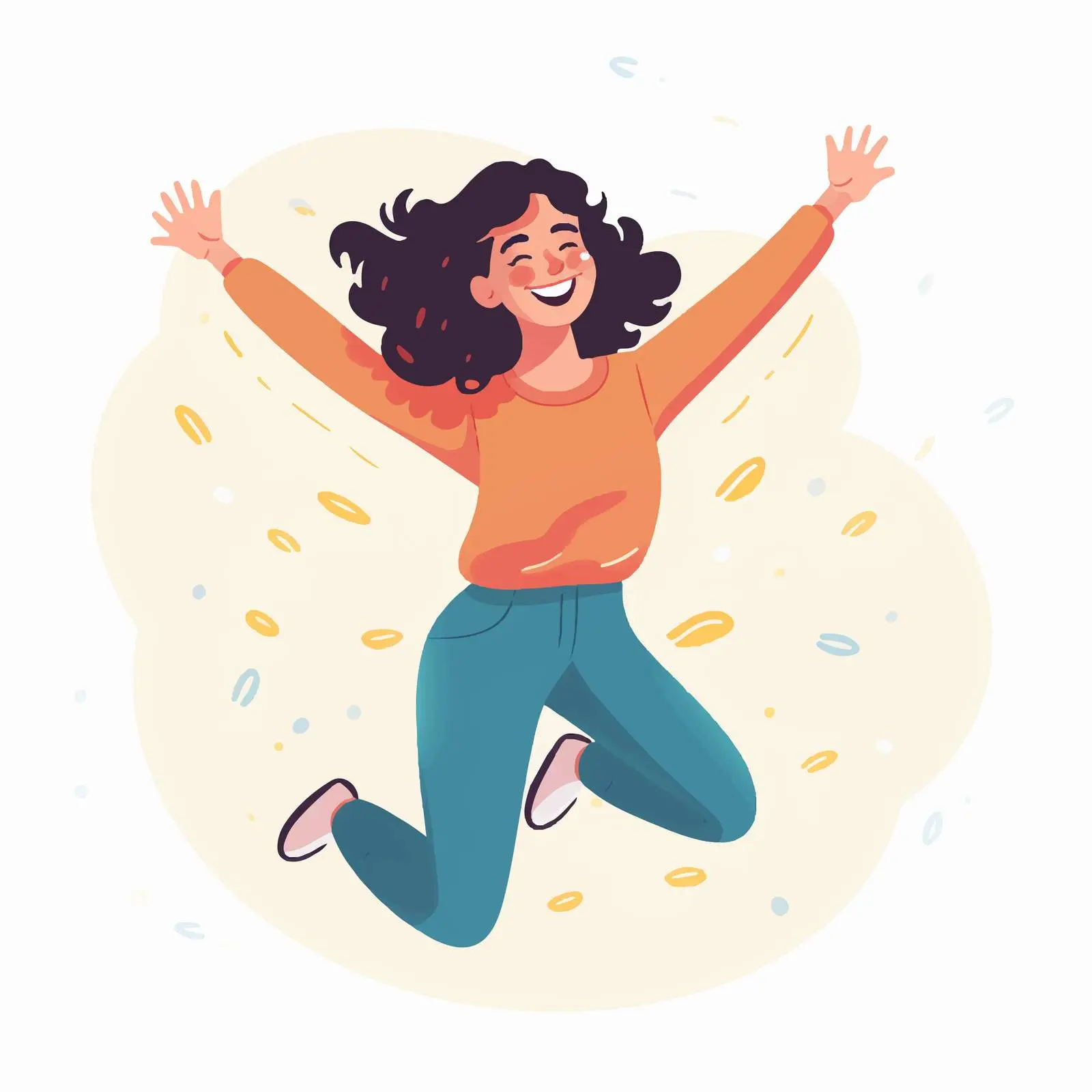 Joyful Woman Jumping for Fun and Freedom – free free spirit image from Dotvec