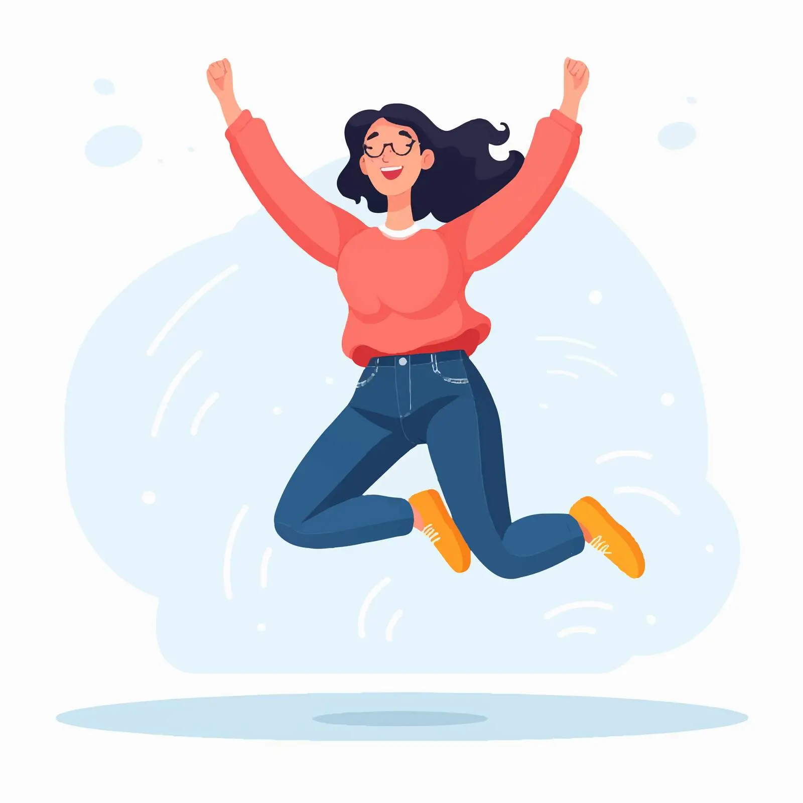 Joyful Woman Jumping with Happiness and Freedom – free leap image from Dotvec