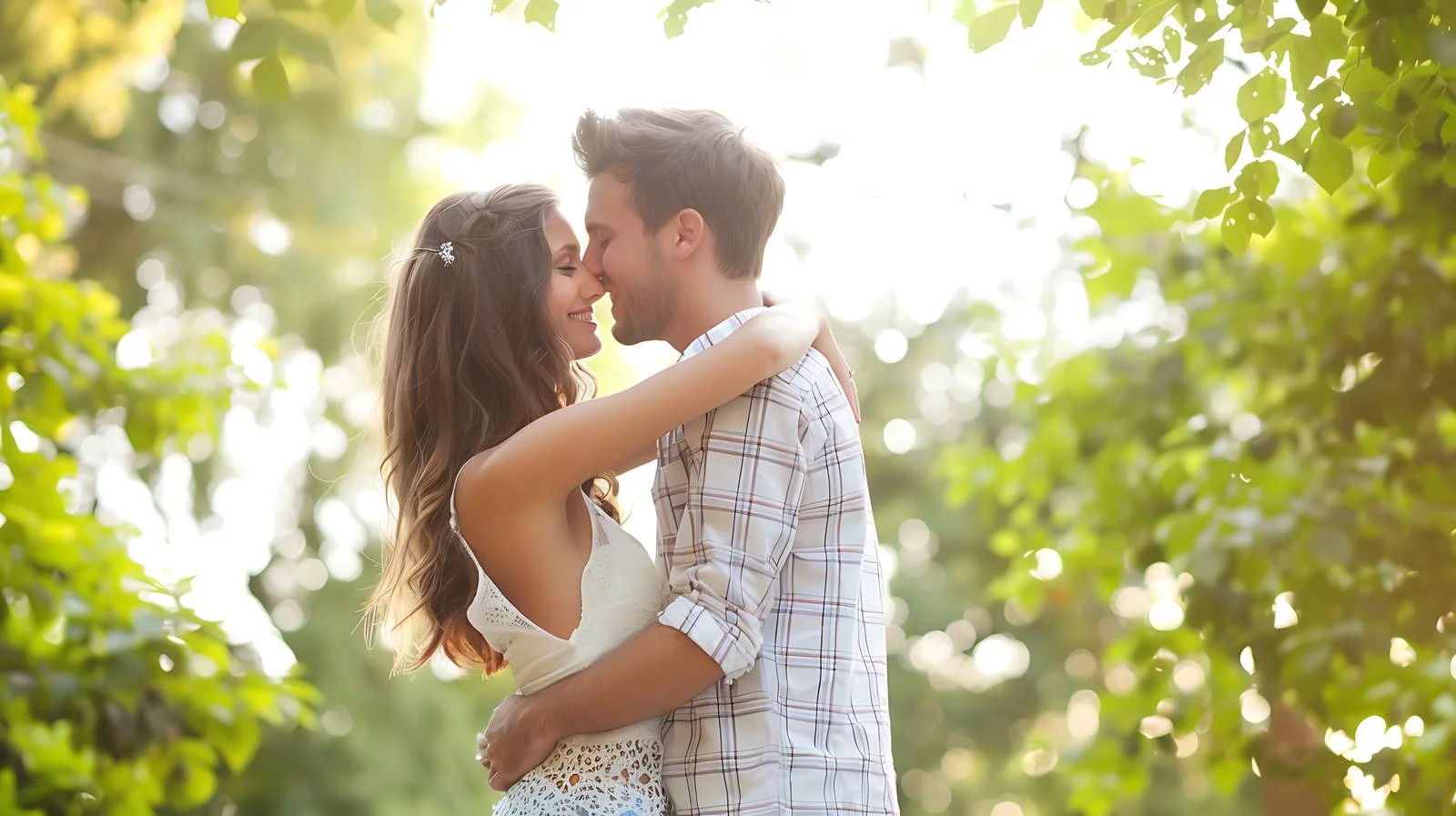 Romantic Park Embrace — free download from Dotvec