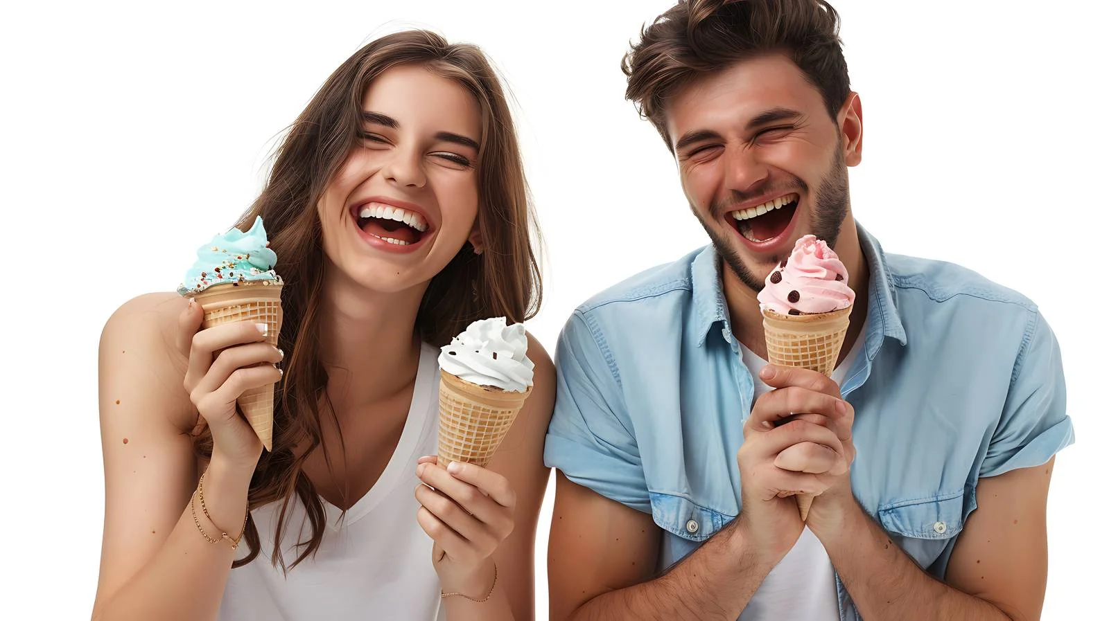 Joyful Couple with Ice Cream — free download from Dotvec