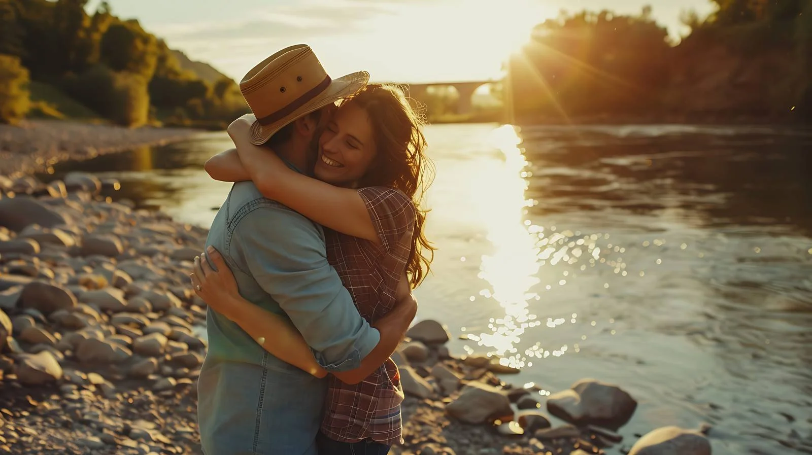 Serene Riverbank Embrace — free download from Dotvec