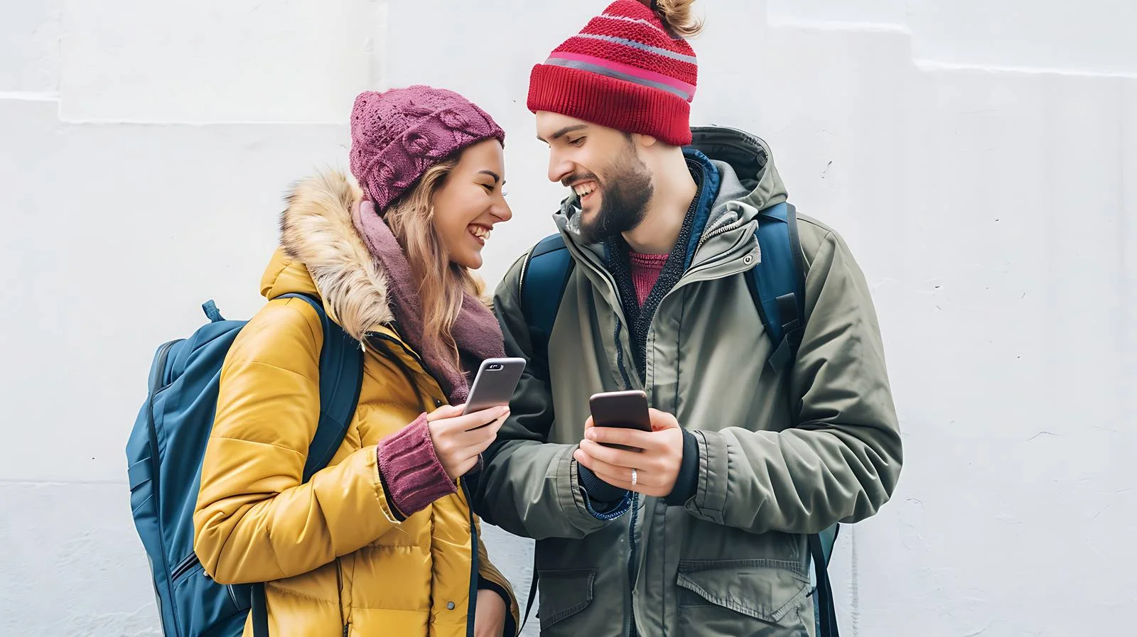 Urban Couple Using Smartphone Outdoors — free download from Dotvec