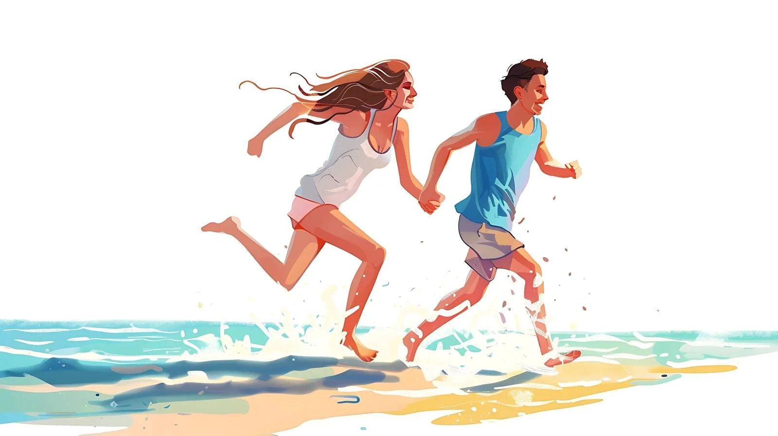 Energetic Couple Seashore Run — free download from Dotvec