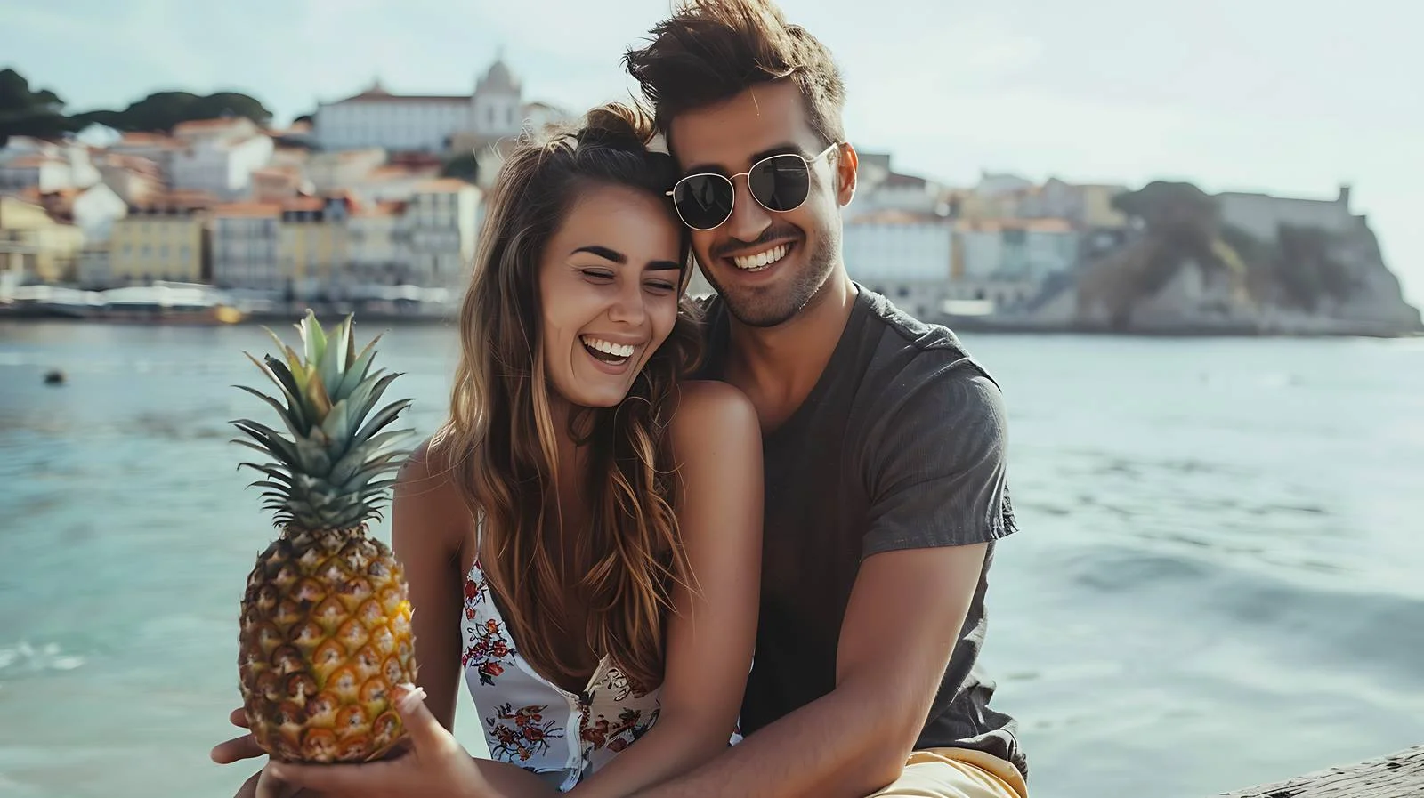 Serene Couple on Waterfront Pier — free download from Dotvec