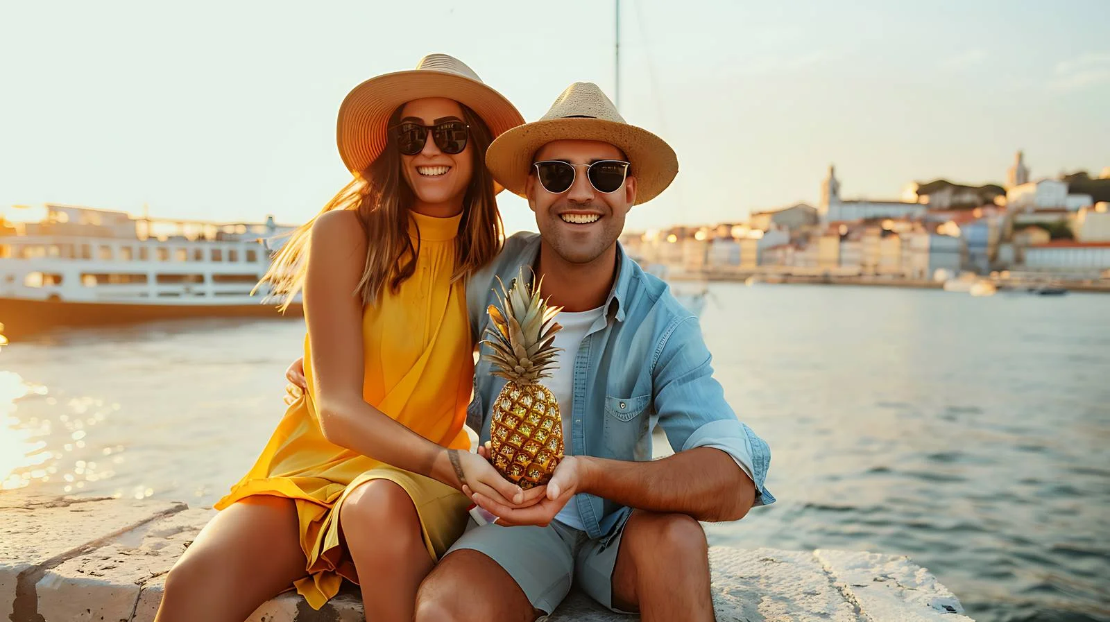 Serene Waterfront Couple — free download from Dotvec