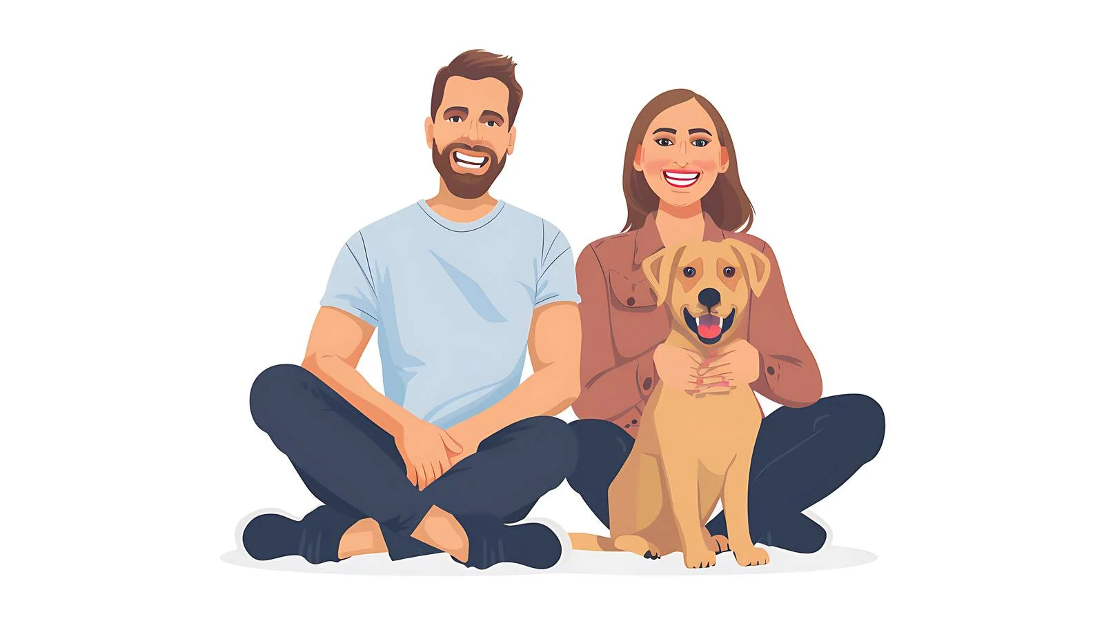 Happy Couple with Dog at Home — free download from Dotvec