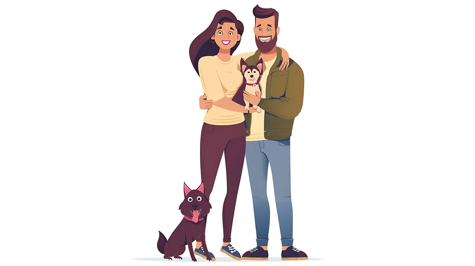 Happy Couple with Dog at Home — free download from Dotvec