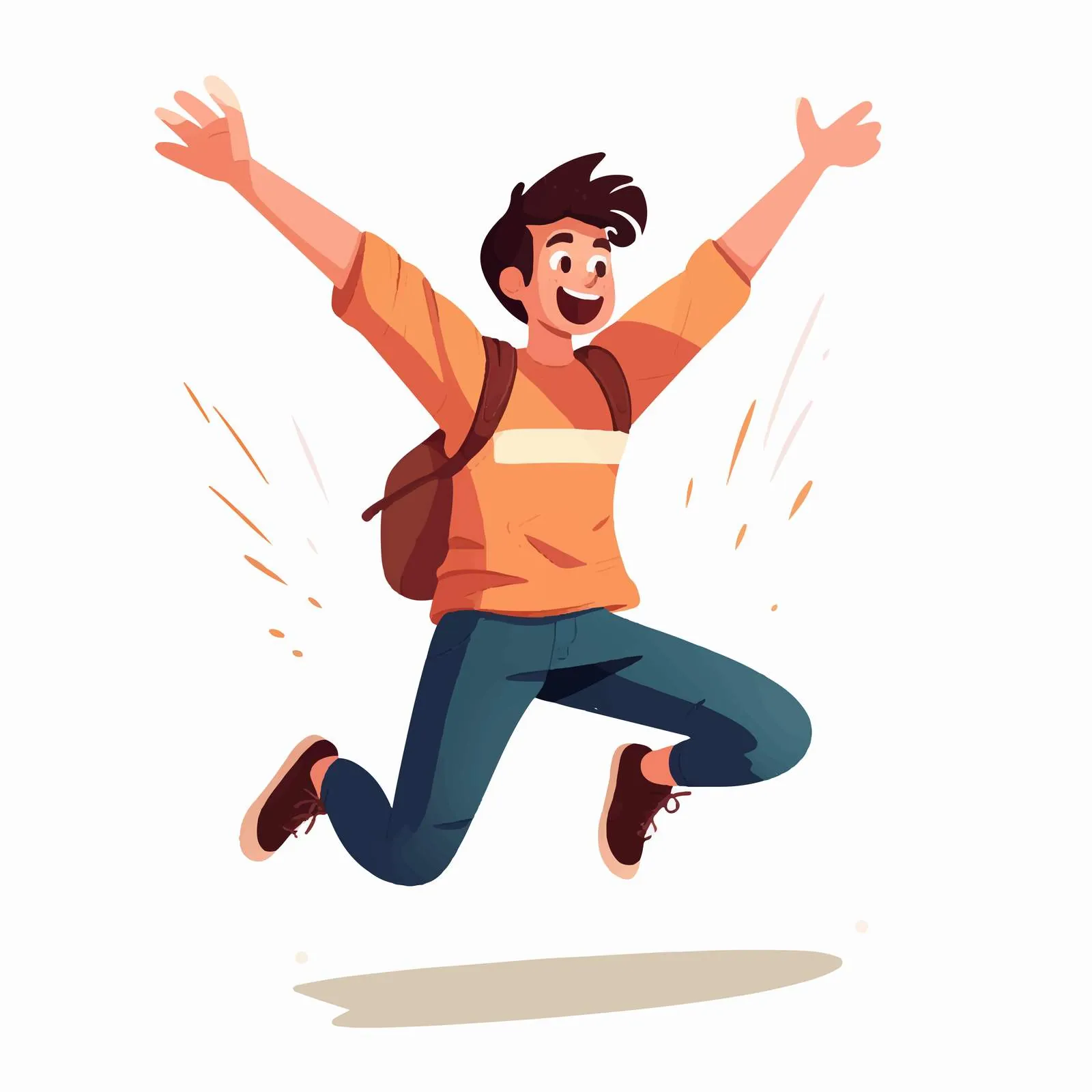 Energetic Man Jumping for Joy Vector Graphic – free leap image from Dotvec