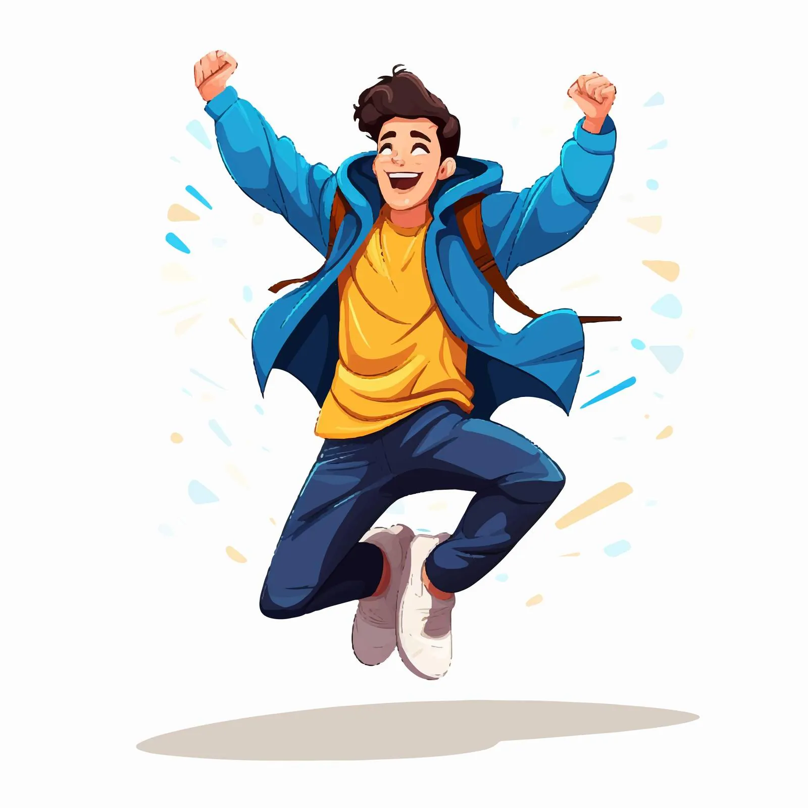 Energetic Man Jumping for Joy Vector Design — free download from Dotvec