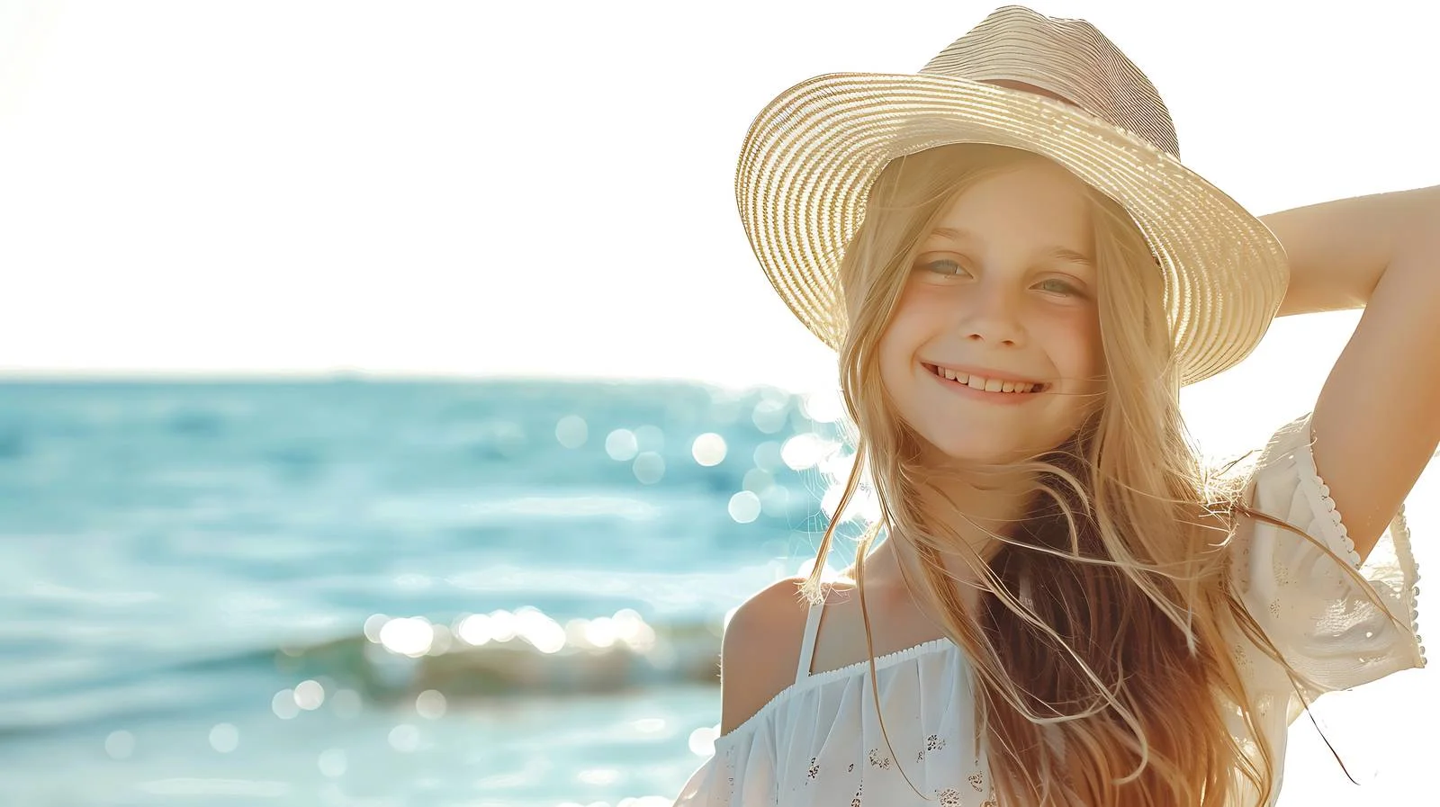 Joyful Girl Beach Stroll — free download from Dotvec