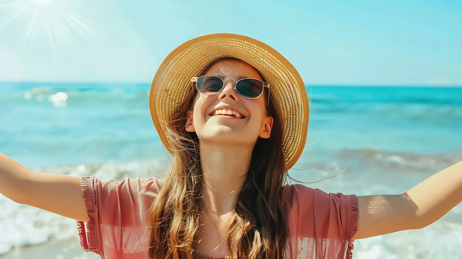 Joyful Beach Vacation Moment — free download from Dotvec