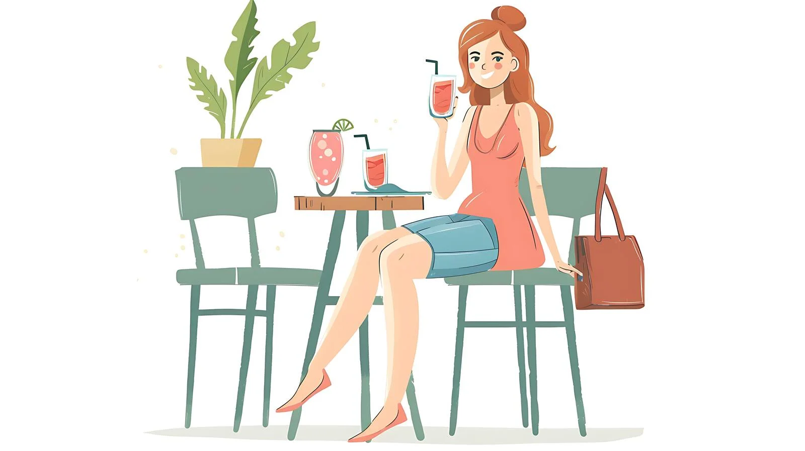 Joyful Girl Dining in Restaurant — free download from Dotvec