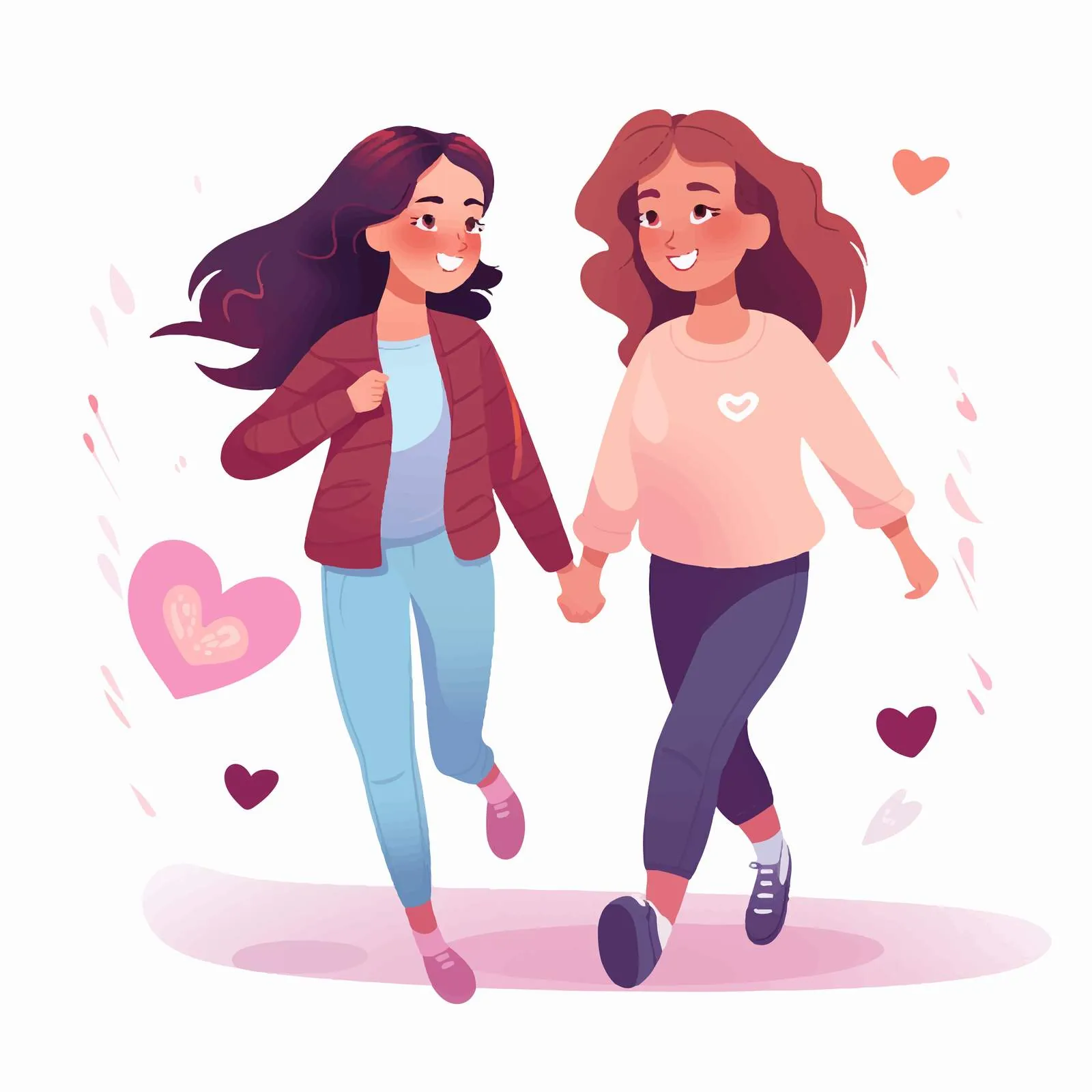 Happy Young Girls Best Friends Playing Together — free download from Dotvec
