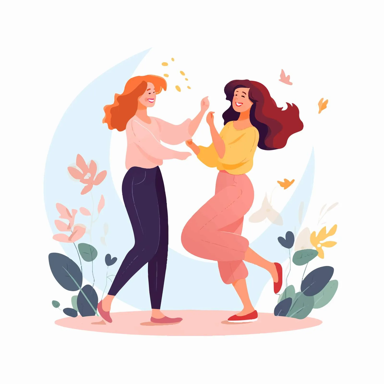 Happy Young Girls Best Friends Playing Together — free download from Dotvec