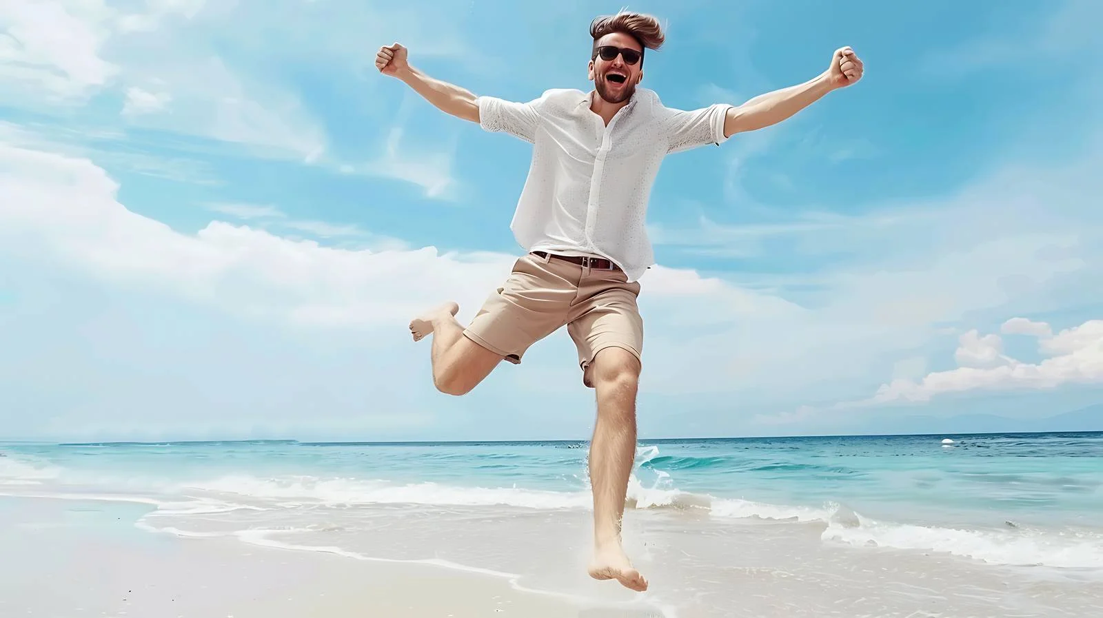 Carefree Man Beach Summer Fun — free download from Dotvec