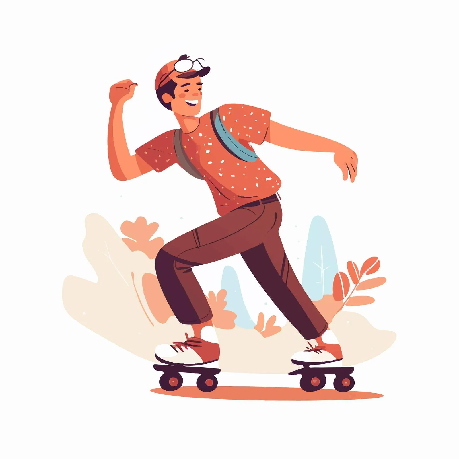 Smiling Young Man on Roller Skates — free download from Dotvec