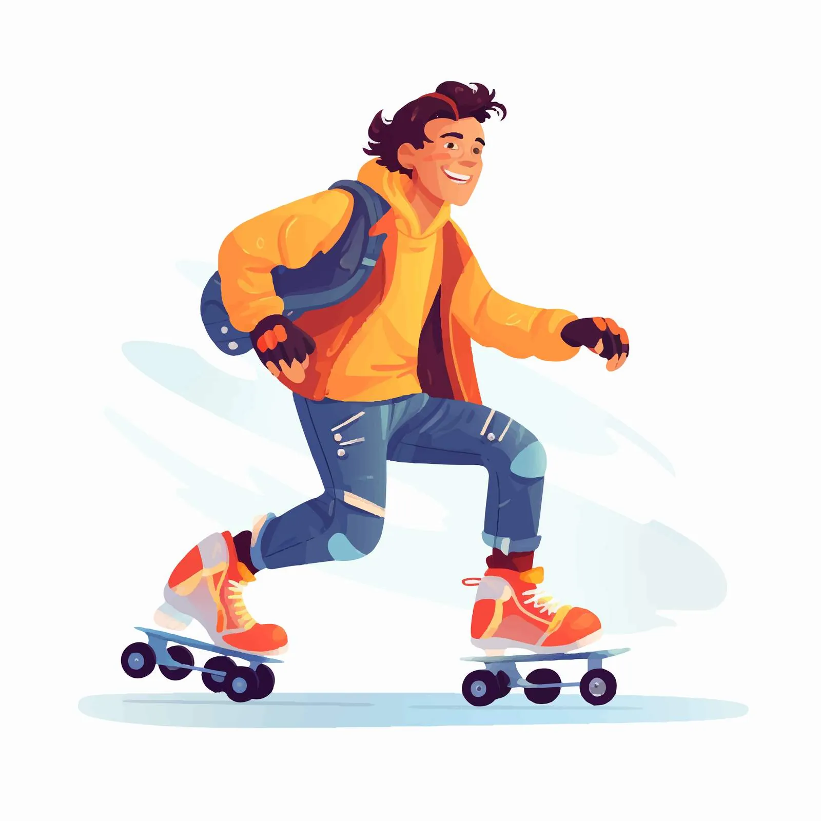 Active Young Man Roller Skating Smiling — free download from Dotvec