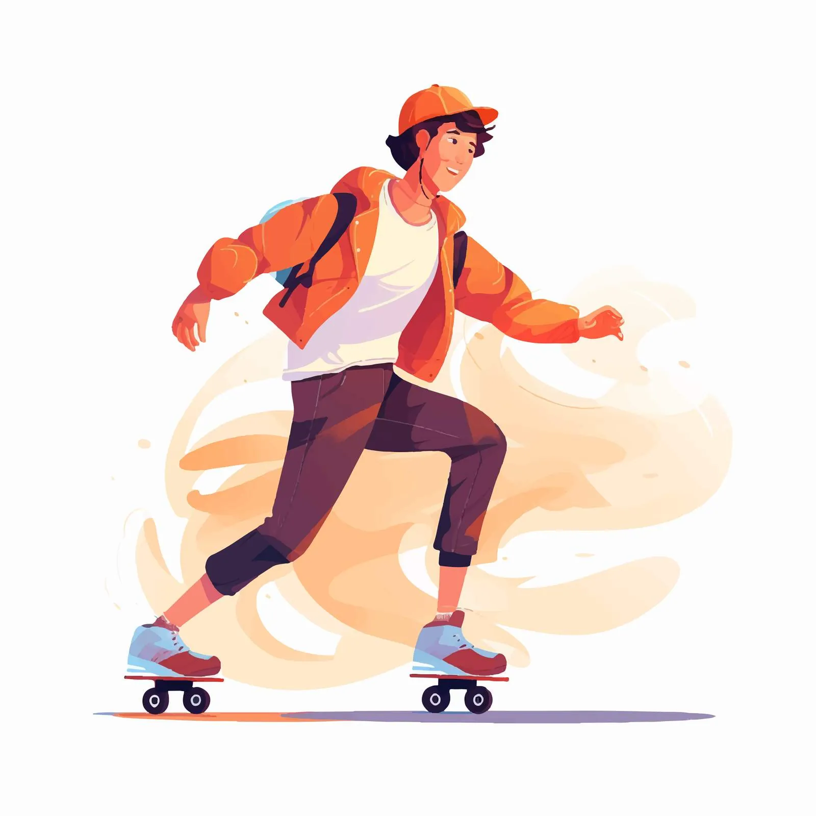 Active Young Man Roller Skating Smiling — free download from Dotvec