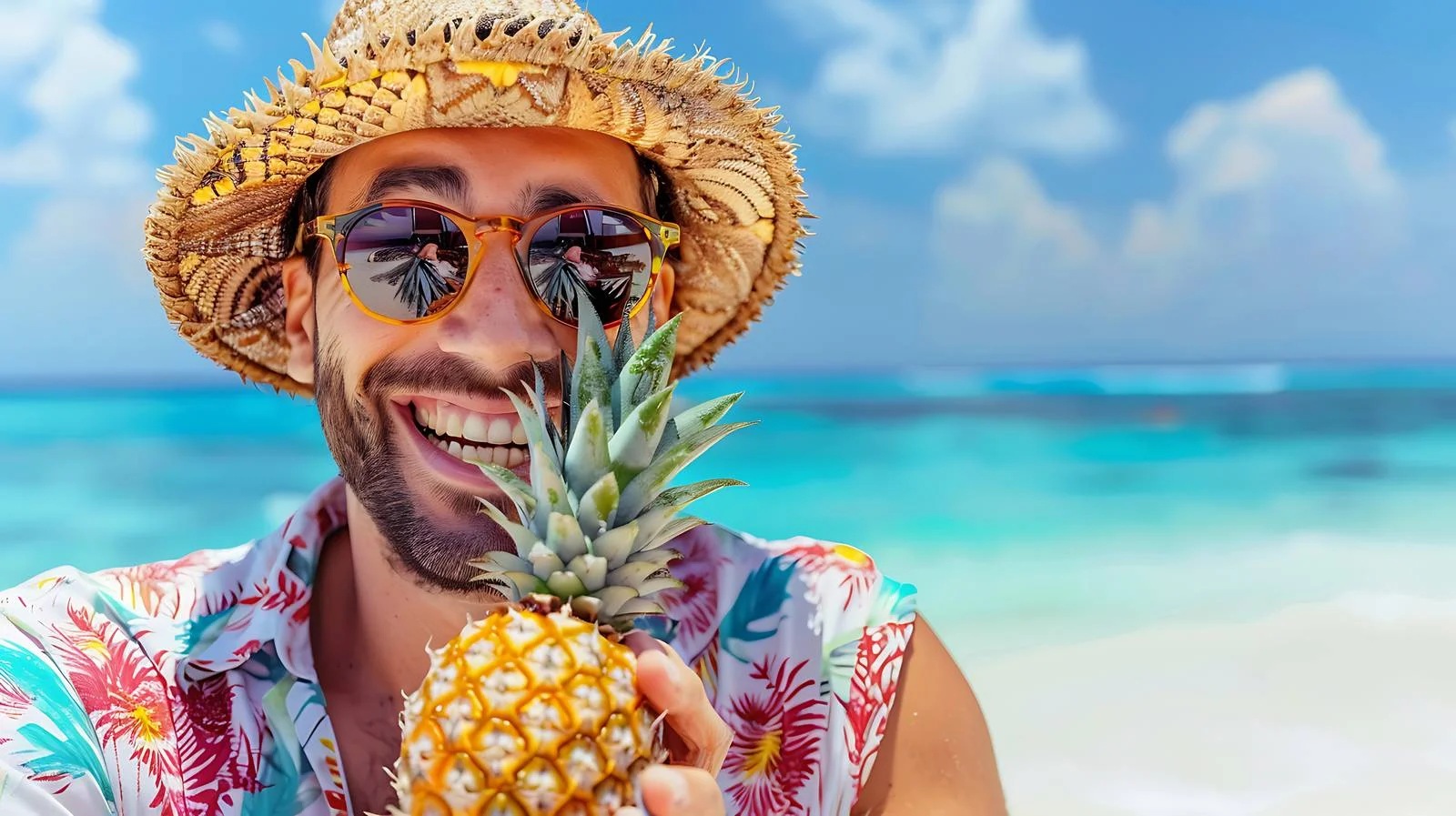 Joyful Man Enjoying Summer Beach Vacation — free download from Dotvec