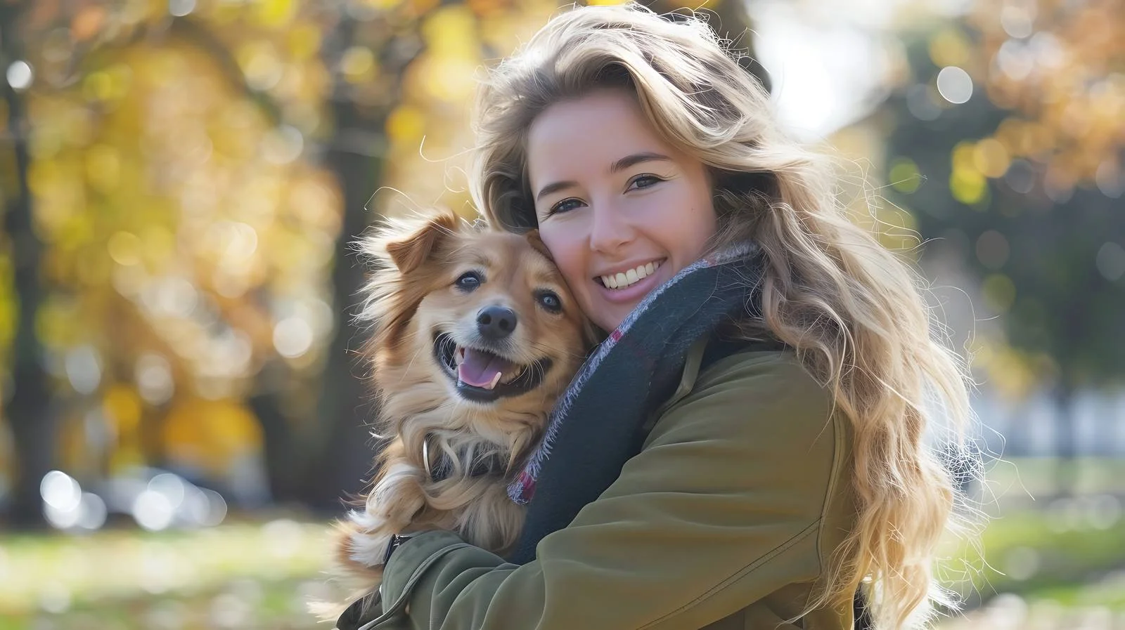 Joyful Woman with Dog in Park — free download from Dotvec