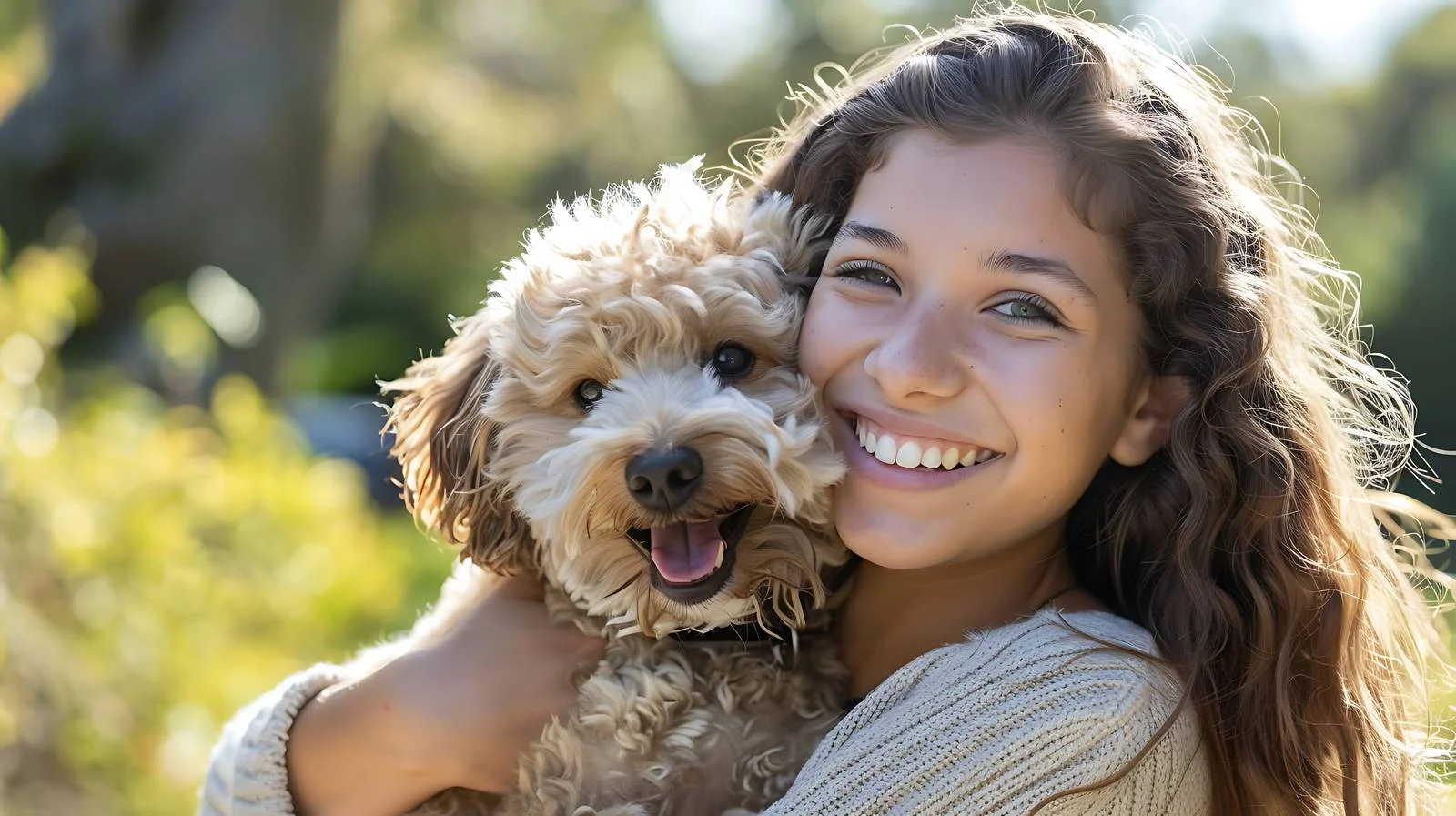 Joyful Woman with Dog in Park — free download from Dotvec