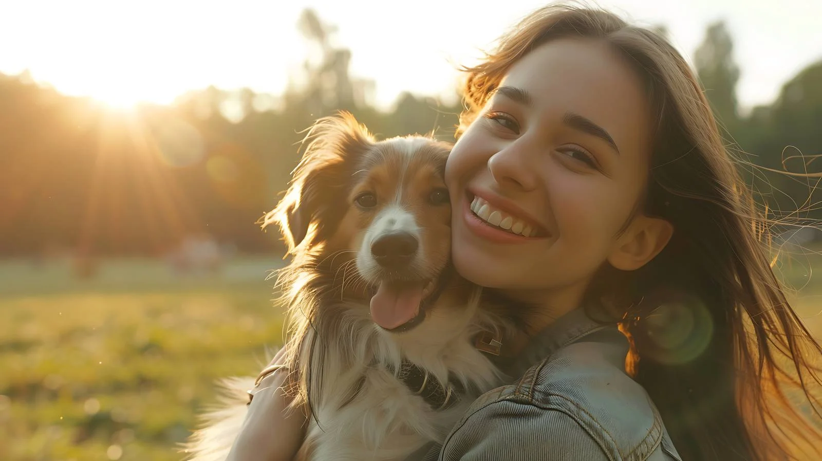 Joyful Woman with Dog in Park — free download from Dotvec