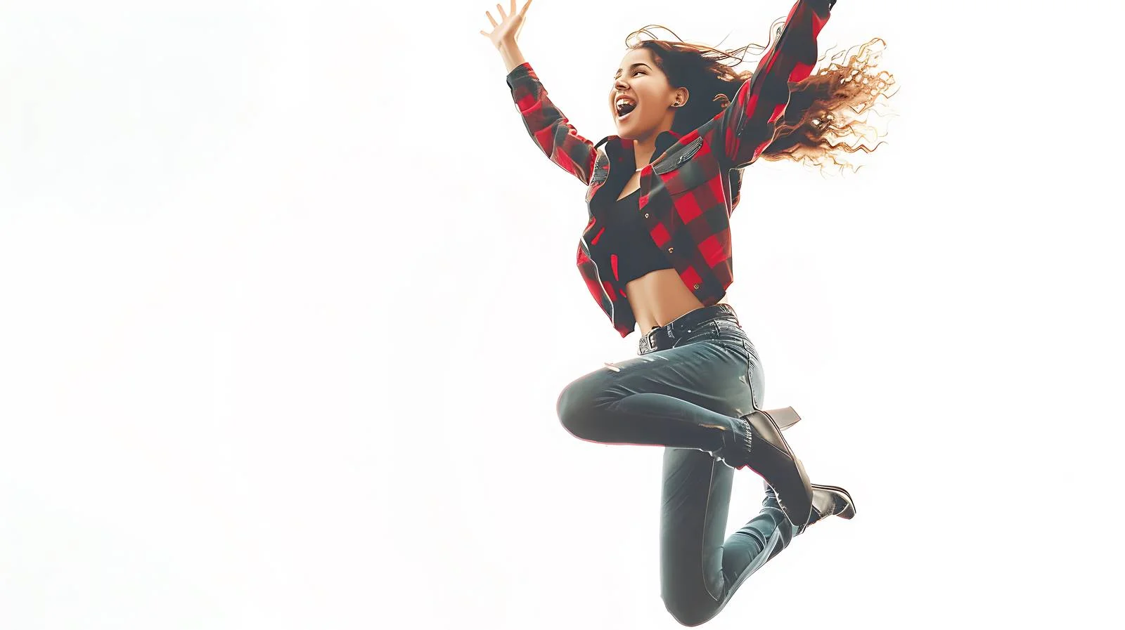 Energetic Woman Celebrating in Urban Setting — free download from Dotvec